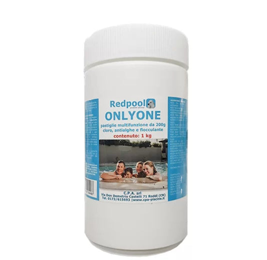 ONLY ONE PASTIGLIE MULTIFUNZIONE PER PISICINA (CLORO,FLOCCULANTE, ANTIALGHE)