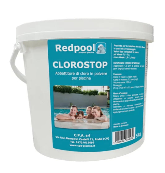 CLOROSTOP ABBATTITORE DI CLORO IN POLVERE PER PISCINA