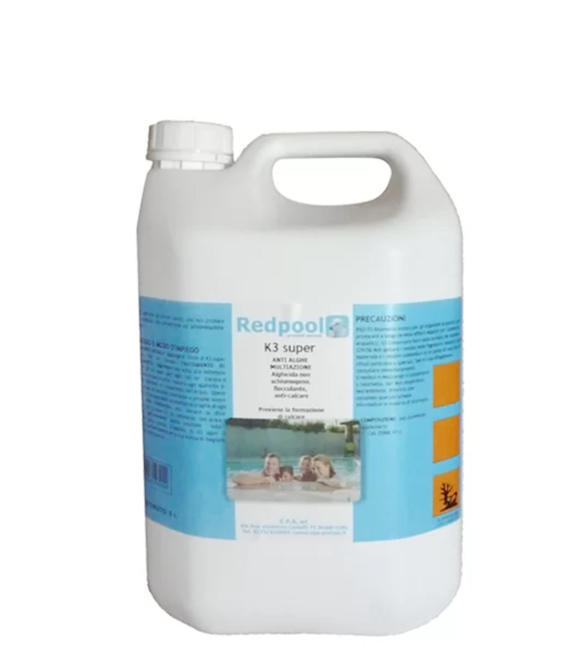 K3 ANTIALGHE 3 FUNZIONI (alghicida liquido tripla azione: antialghe non schiumogeno, anticalcare e fluccolante.